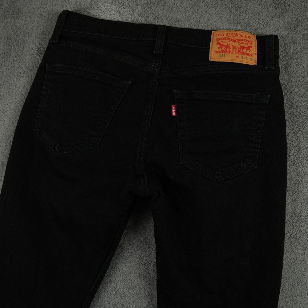 Levi's 511‎ Jeans Mens Fits 31x27 Black Denim Slim Fit Pants Classic Modern